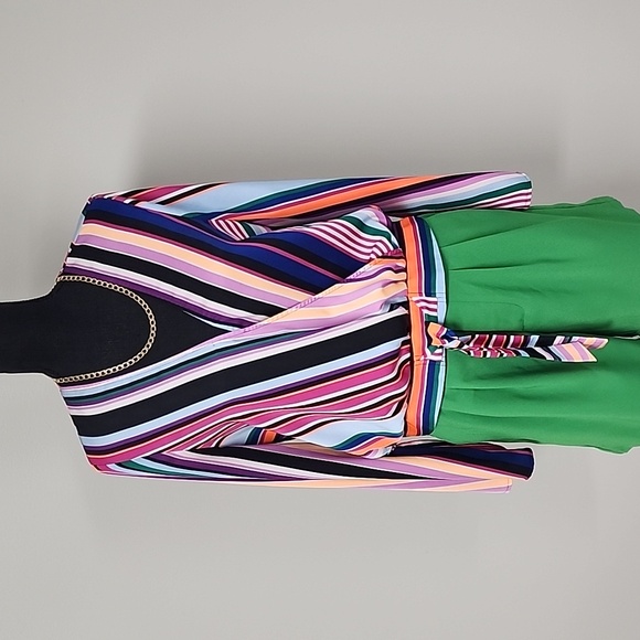 EXPRESS Striped Wrap Blouse - Picture 7 of 16